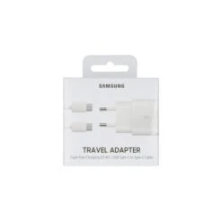 Samsung Originale Chargeur Rapide EP-TA800 3A 25W Incl. Câbles Data USB TYP-C Blanc